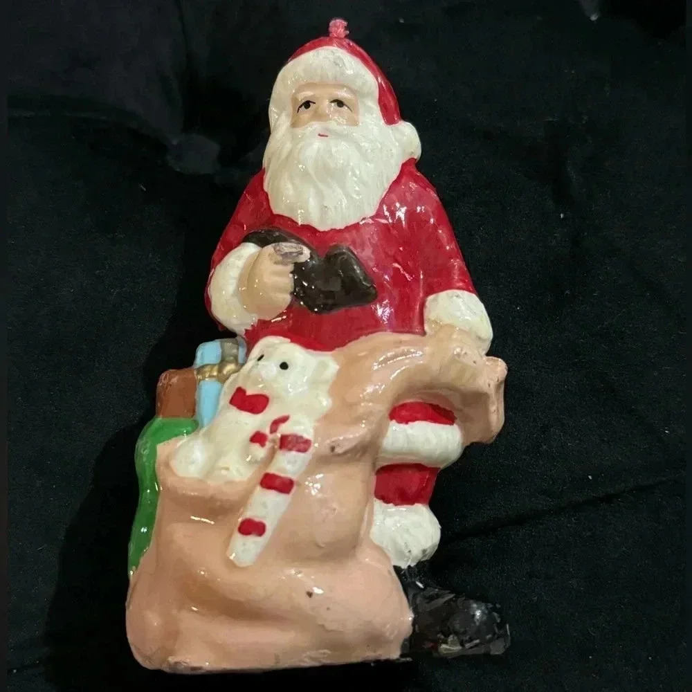 Vintage Santa Claus Christmas Candle Holiday Decor 90’s Cottagecore Country